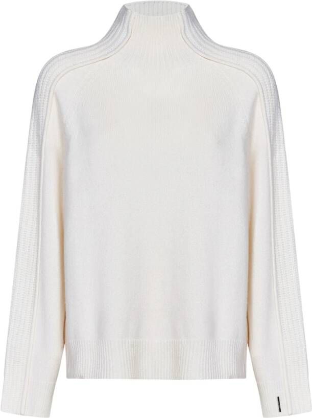 Calvin Klein Wollen Mock Neck Pullover voor Dames Blue Dames