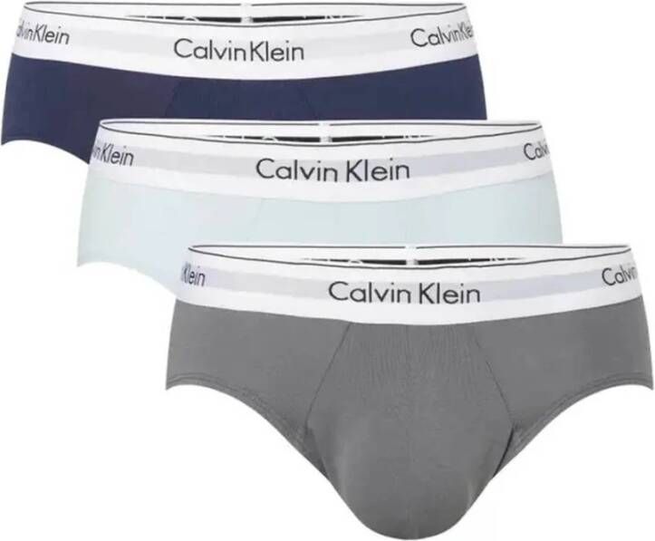Calvin Klein 3-Pack Moderne Katoenen Slip Comfortabel en Zacht Blue Heren - Foto 1