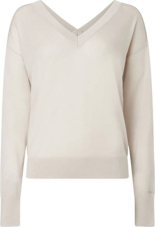 Calvin Klein V-neck Knitwear Beige Dames