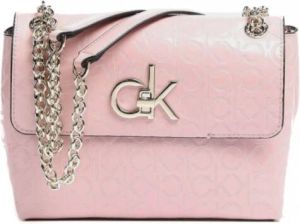 Calvin Klein Varnished shoulder bag Roze Dames