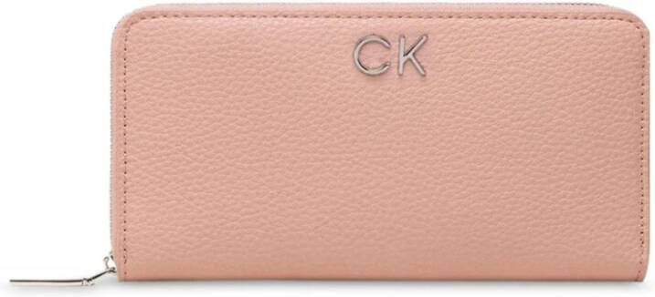 Calvin Klein Polyester Ritsportemonnee met Creditcardhouder en Muntvakje Pink Dames