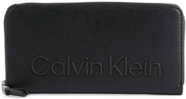 Calvin Klein Jeans Zwarte damesportemonnee met ritssluiting Black Dames