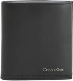 Calvin Klein Leren Clip Portemonnee voor Mannen Black Heren