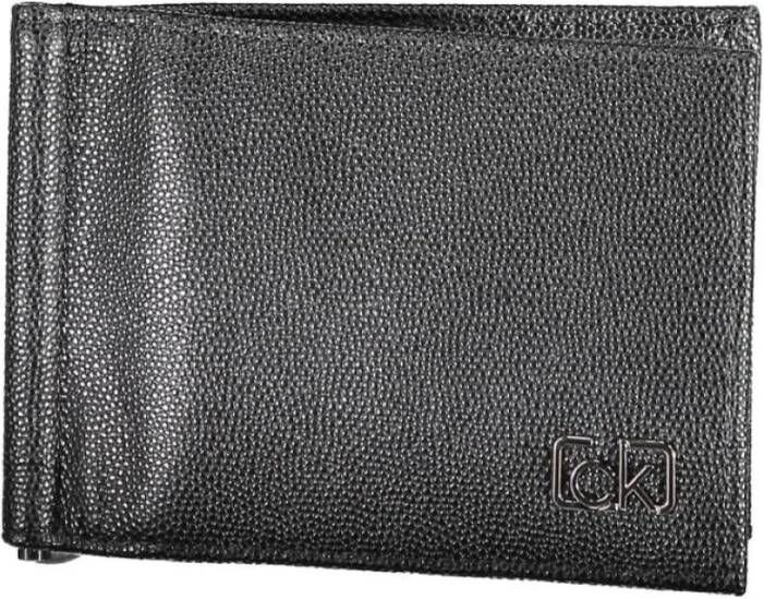 Calvin Klein Zwarte Creditcardhouder met Geldclip Black Heren