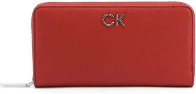 Calvin Klein Polyester Portemonnee met Creditcardhouder en Muntvakje Red Dames