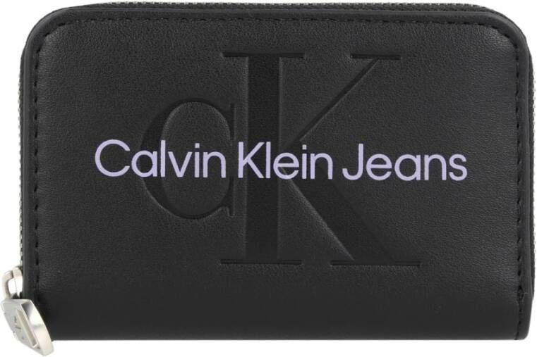 Calvin Klein Kleine ritssluiting portemonnee Strak en stijlvol Black Dames