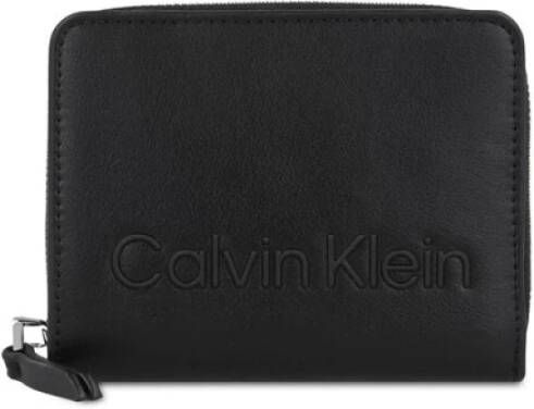 Calvin Klein Portemonnee van Synthetisch Leer met Magnetische Sluiting Black Dames