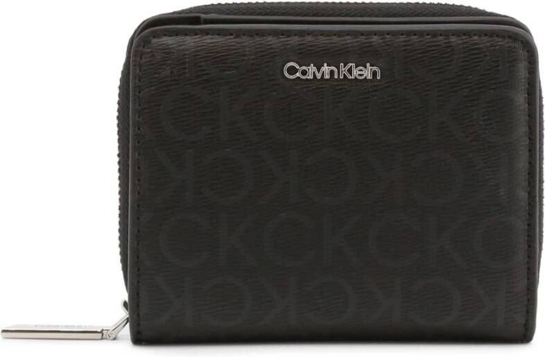 Calvin Klein Dames Portemonnee Kaarthouder met Metalen Sluiting Black Dames