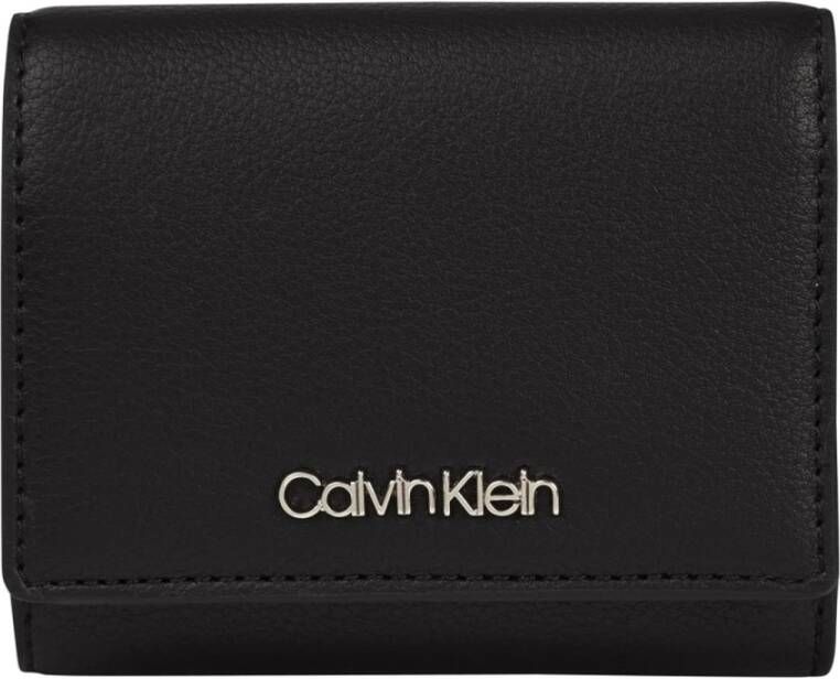 Calvin Klein Damesportemonnee Zwart Rfid Ritssluiting Black Unisex