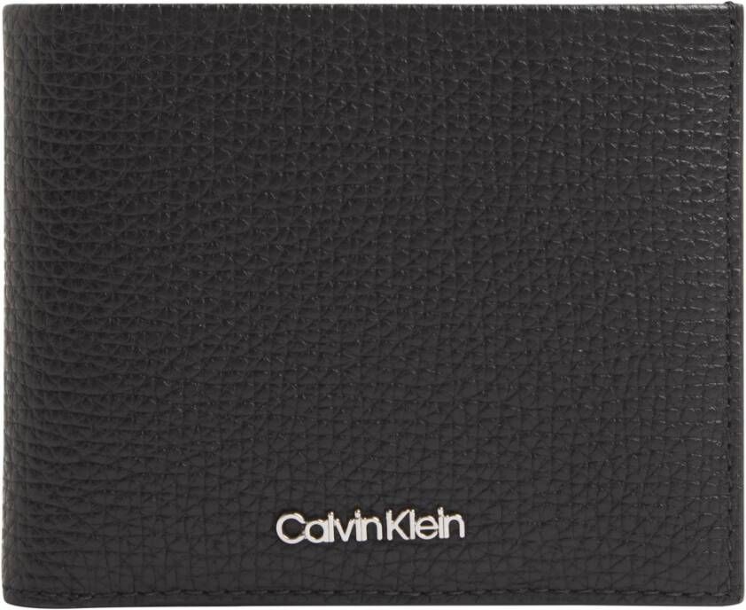 Calvin Klein Smalle Leren Portemonnees en Kaarthouders Black Heren