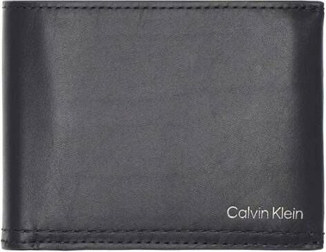 Calvin Klein Rfid Blokkerende Logo Portemonnee met Dubbele Kaartsleuven Zwart Heren