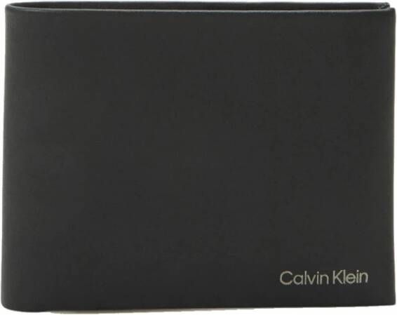 Calvin Klein Compacte Trifold Portemonnee met Muntvakje Black Heren