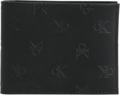 Calvin Klein Zwarte getextureerde twill portemonnee voor heren Black Heren