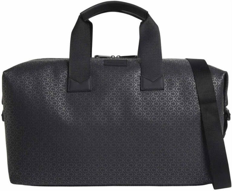 Calvin Klein Logo-Geëmbosseerde Ecopelle Weekendtas Black Heren