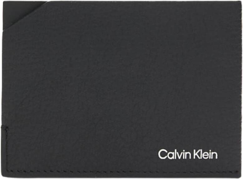 Calvin Klein Kaarthouder Portemonnee Minimalistische Stijl Black Heren