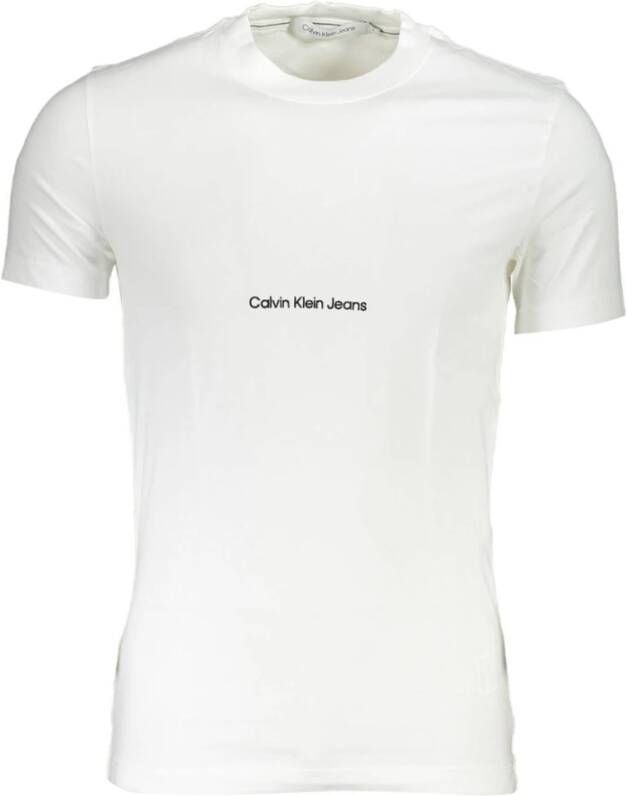 Calvin Klein Witte Heren T-shirt met Logo Wit Heren