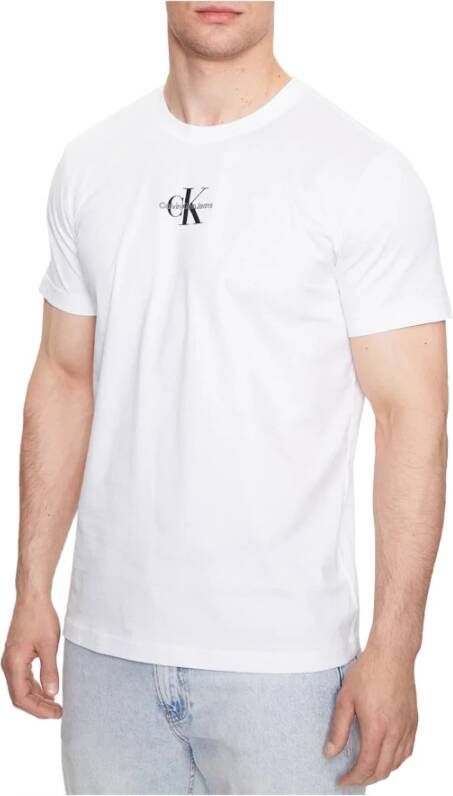 Calvin Klein Witte T-shirts en Polos met Logo Wit Heren