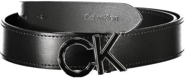 Calvin Klein Stijlvolle Zwarte Leren Riem Black Dames