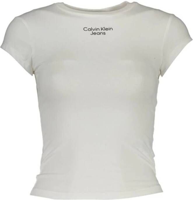 Calvin Klein Women Short Sleeve T-shirt White Wit Dames