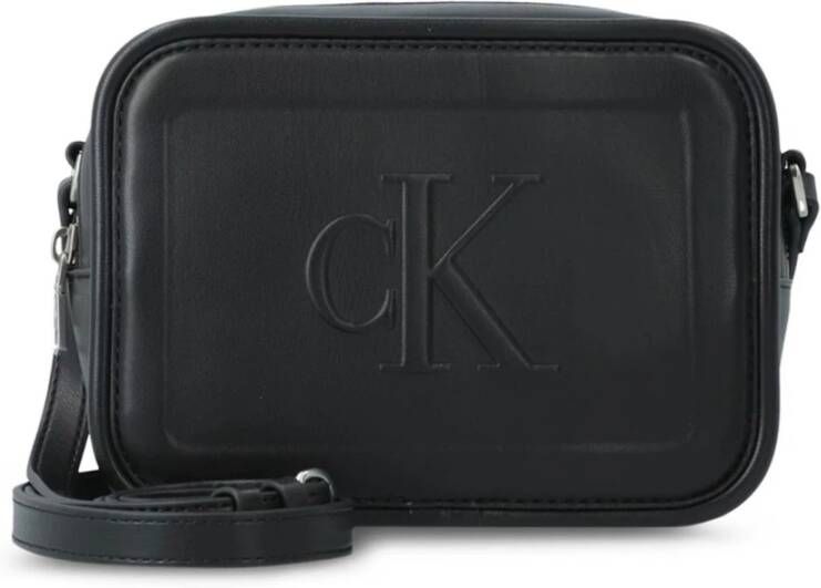 Calvin Klein Zwarte Schoudertas Sculpted Camera Bag18 Pipping