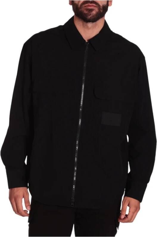 Calvin Klein Zwart Logo Overshirt Zwart Heren