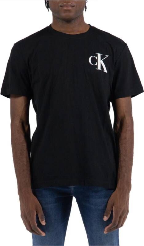Calvin Klein Zwarte CK Logo T-shirts en Polos Zwart Heren