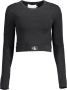 Calvin Klein Zwarte elastane trui met logo Zwart Dames - Thumbnail 1