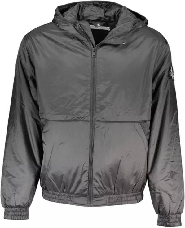 Calvin Klein Zwarte Hoodie met Contrasterende Details Black Heren