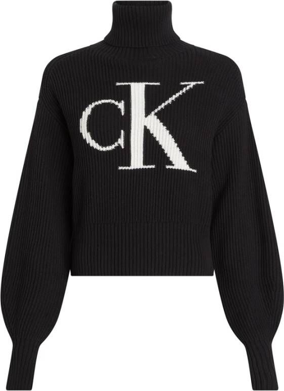 Calvin Klein Jeans Dames gebreide kleding zwart lange mouw Black Dames