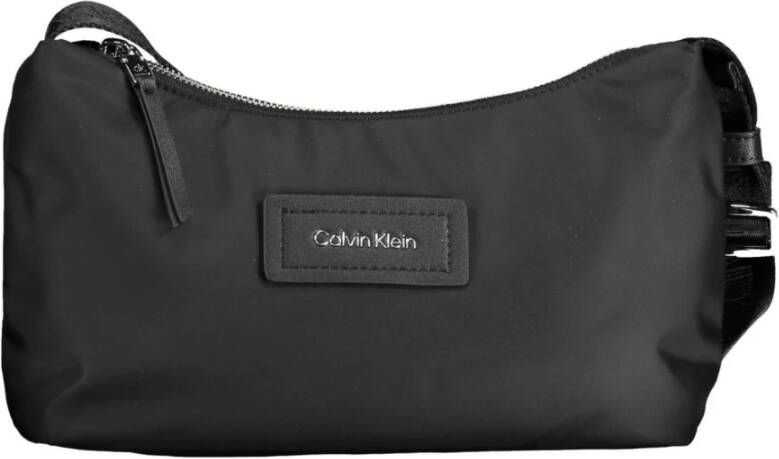 Calvin Klein Zwarte Polyester Handtas met Verstelbare Schouderband Black Dames