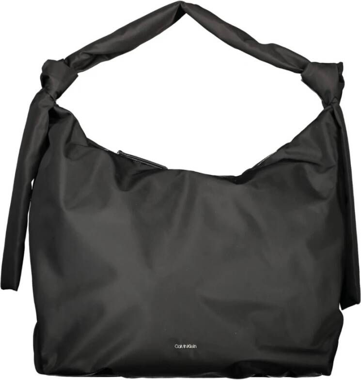 Calvin Klein Zwarte Polyester Handtas met Schouderhengsel Black Dames