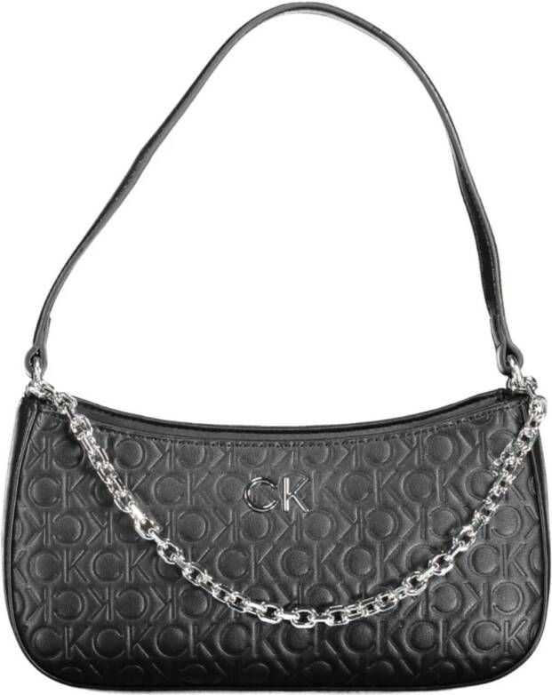 Calvin Klein Zwarte Schoudertas Re-lock Shoulder Bag Emb Mono