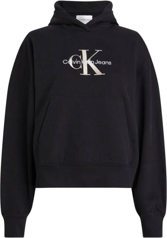 Calvin Klein Organisch katoenen hoodie met boyfriend fit Black Dames