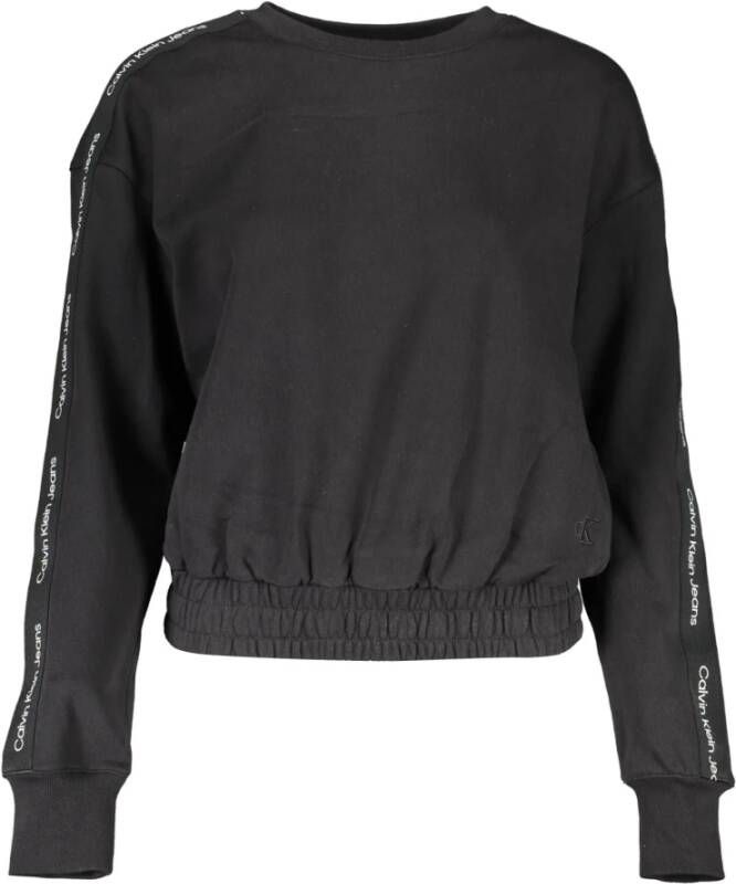 Calvin Klein Zwarte katoenen trui met borduursel Zwart Dames