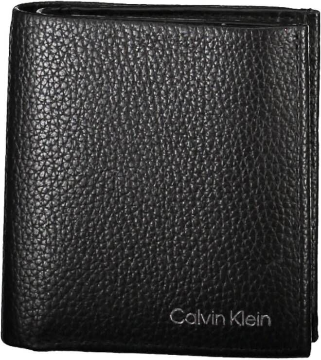 Calvin Klein Zwarte leren portemonnee met RFID-blokker Zwart Heren