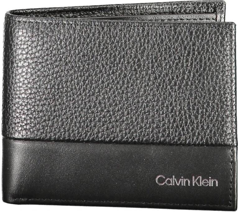 Calvin Klein Zwarte leren portemonnee met RFID-blokkering Zwart Heren