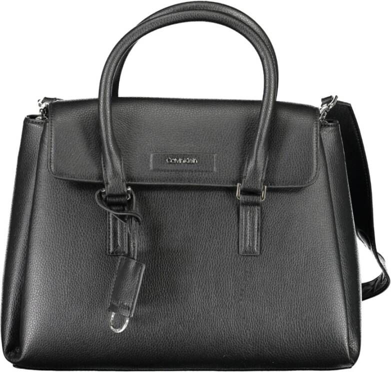 Calvin Klein Zwarte polyester handtas met meerdere compartimenten Zwart Dames