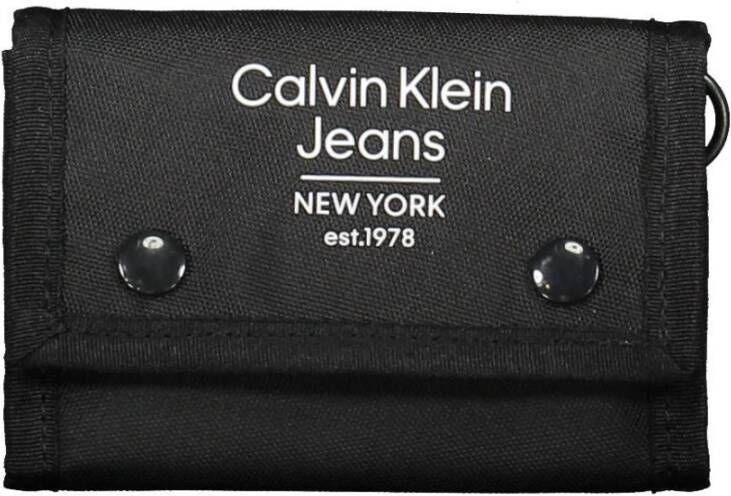 Calvin Klein Zwarte Polyester Portemonnee met Kaartsleuven Zwart Dames