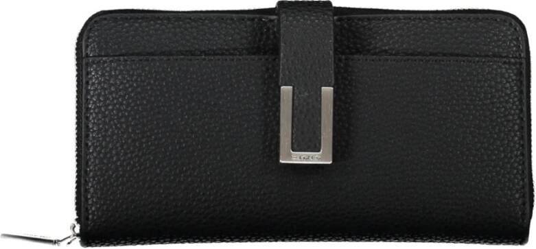 Calvin Klein Zwarte Polyester Portemonnee met Meerdere Compartimenten Zwart Dames