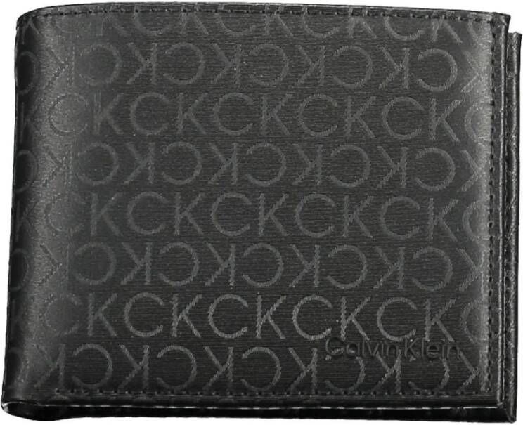 Calvin Klein Zwarte polyester portemonnee met RFID-blokkering Zwart Heren