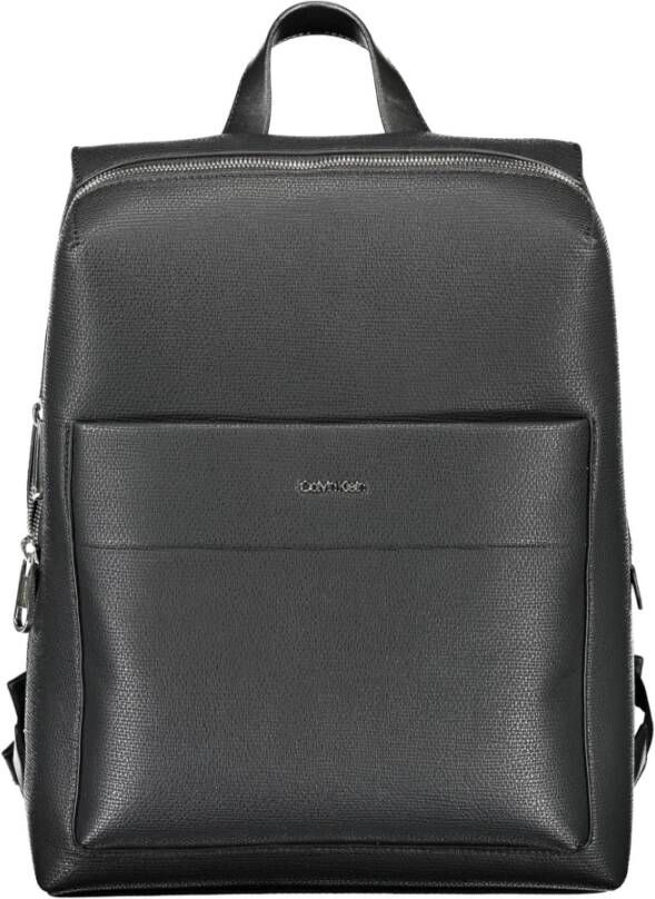 Calvin Klein Zwarte Polyester Rugzak met Contrasterende Details Zwart Heren