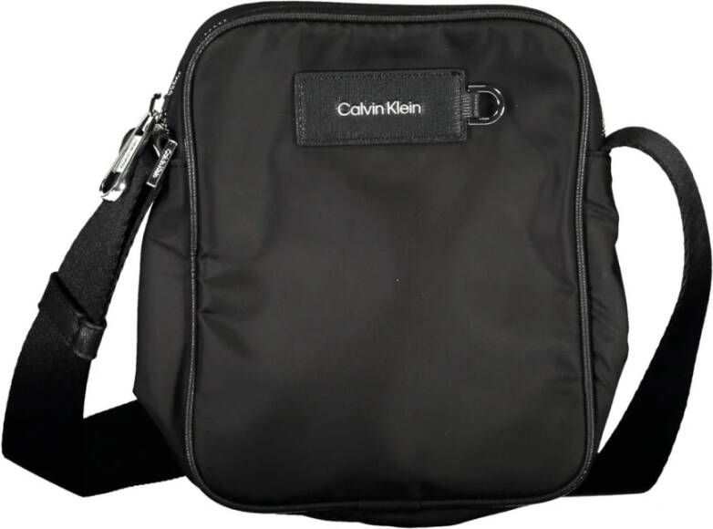 Calvin Klein Zwarte Polyester Schoudertas met Verstelbare Band Zwart Heren
