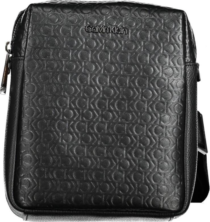 Calvin Klein Zwarte Polyester Schoudertas met Verstelbare Band Zwart Unisex
