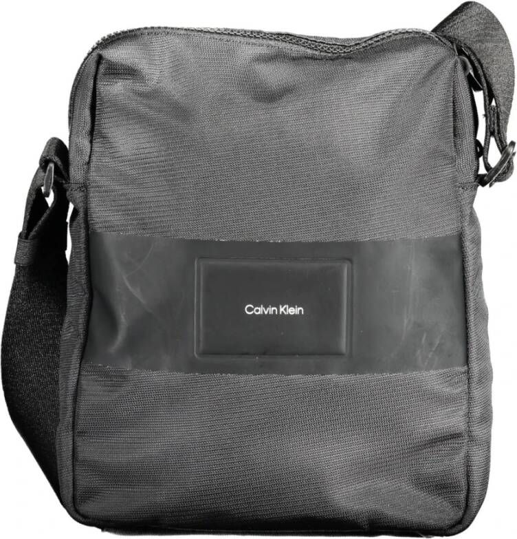 Calvin Klein Zwarte polyester schoudertas met verstelbare band Black Unisex