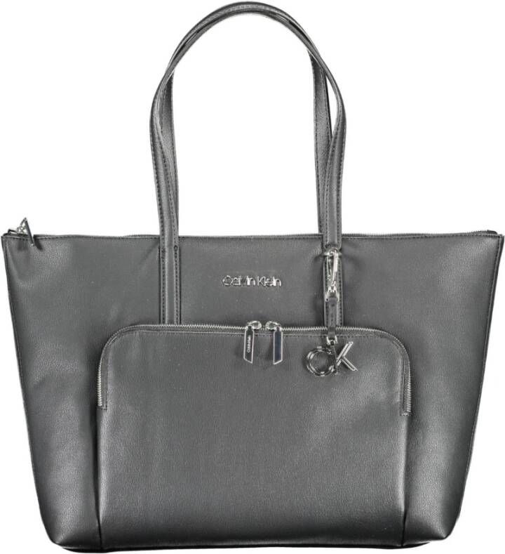 Calvin Klein Zwarte polyurethaan handtas Zwart Dames