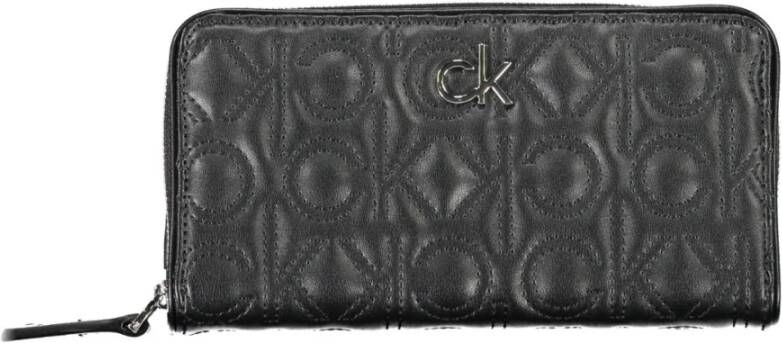 Calvin Klein Zwarte Polyurethaan Portemonnee met 5 Compartimenten Zwart Dames