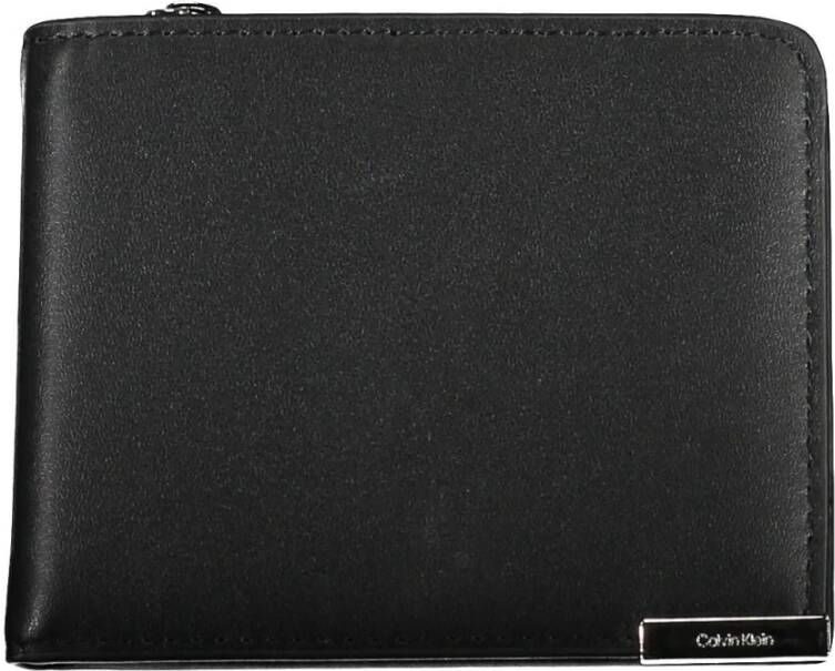 Calvin Klein Zwarte Polyurethaan Portemonnee met Rfid Blokker Zwart Heren