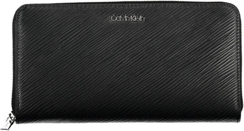 Calvin Klein Zwarte Polyurethaan Portemonnee met RFID-blokkering Black Dames
