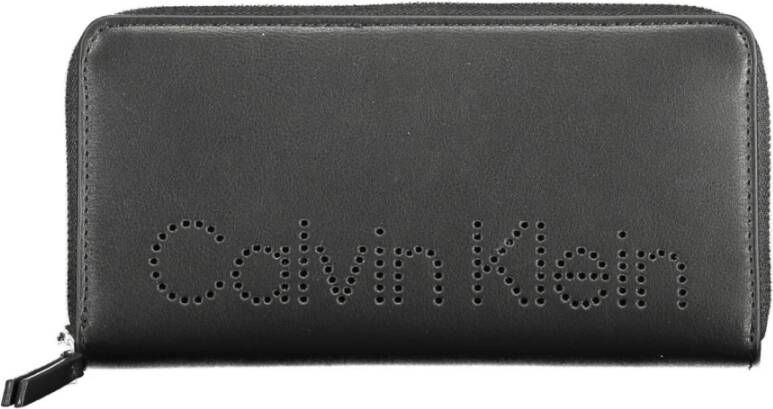 Calvin Klein Zwarte Polyurethaan Portemonnee met Rfid Blokkering Black Dames