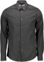 Calvin Klein Zwarte katoenen shirt slim fit Italiaanse kraag Black Heren - Thumbnail 1